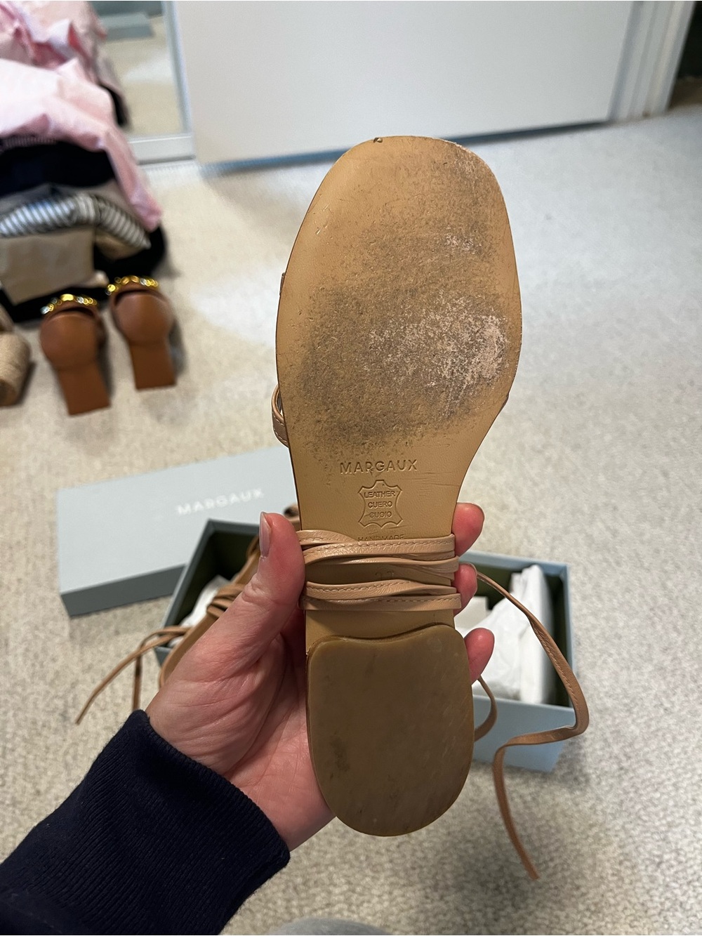 Margaux the Wrap Sandal Rose Nappa Sz 7 - Picture 8 of 8
